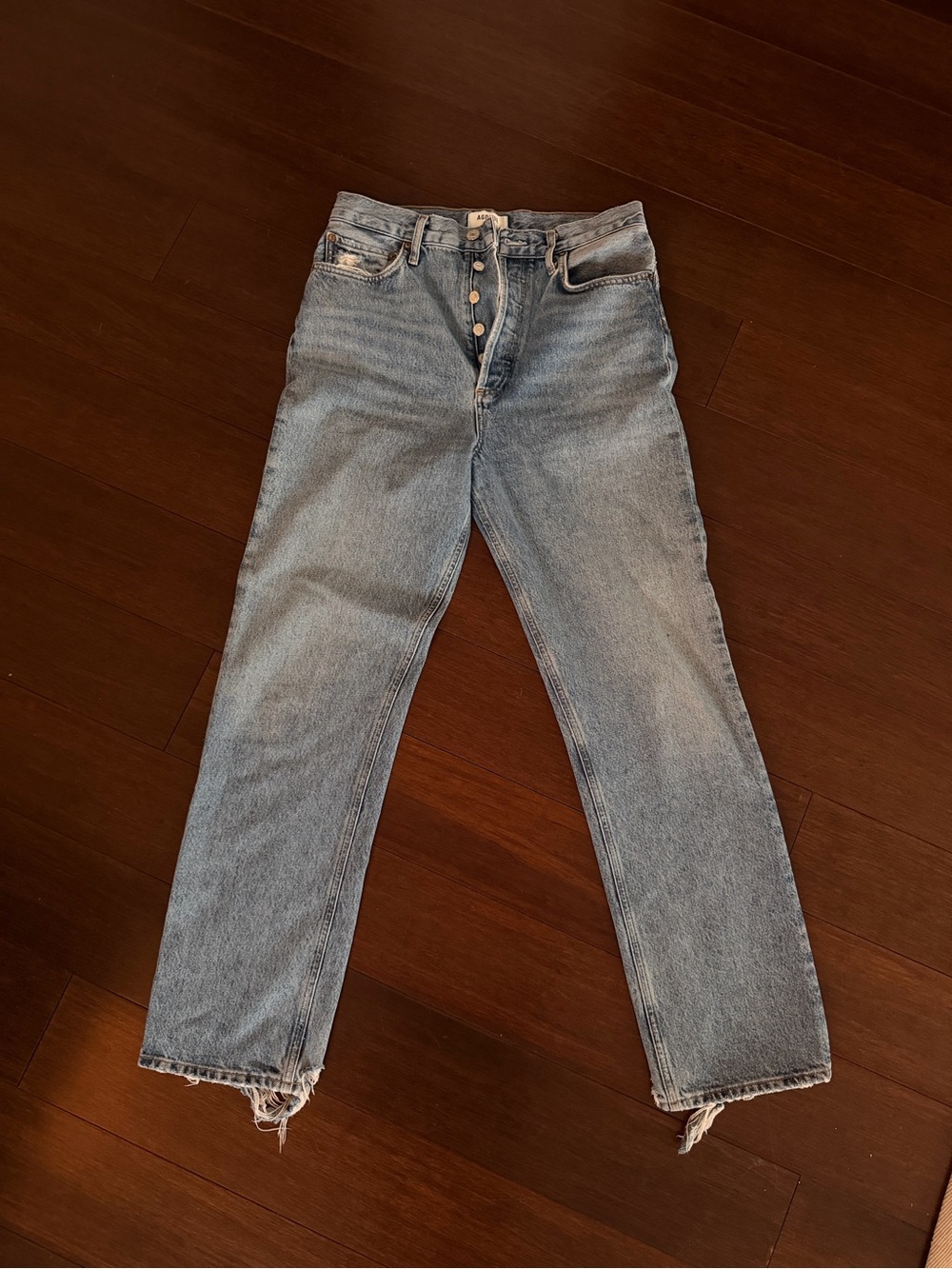 Agolde 90’s High-Rise Light Blue Button-Fly Jeans